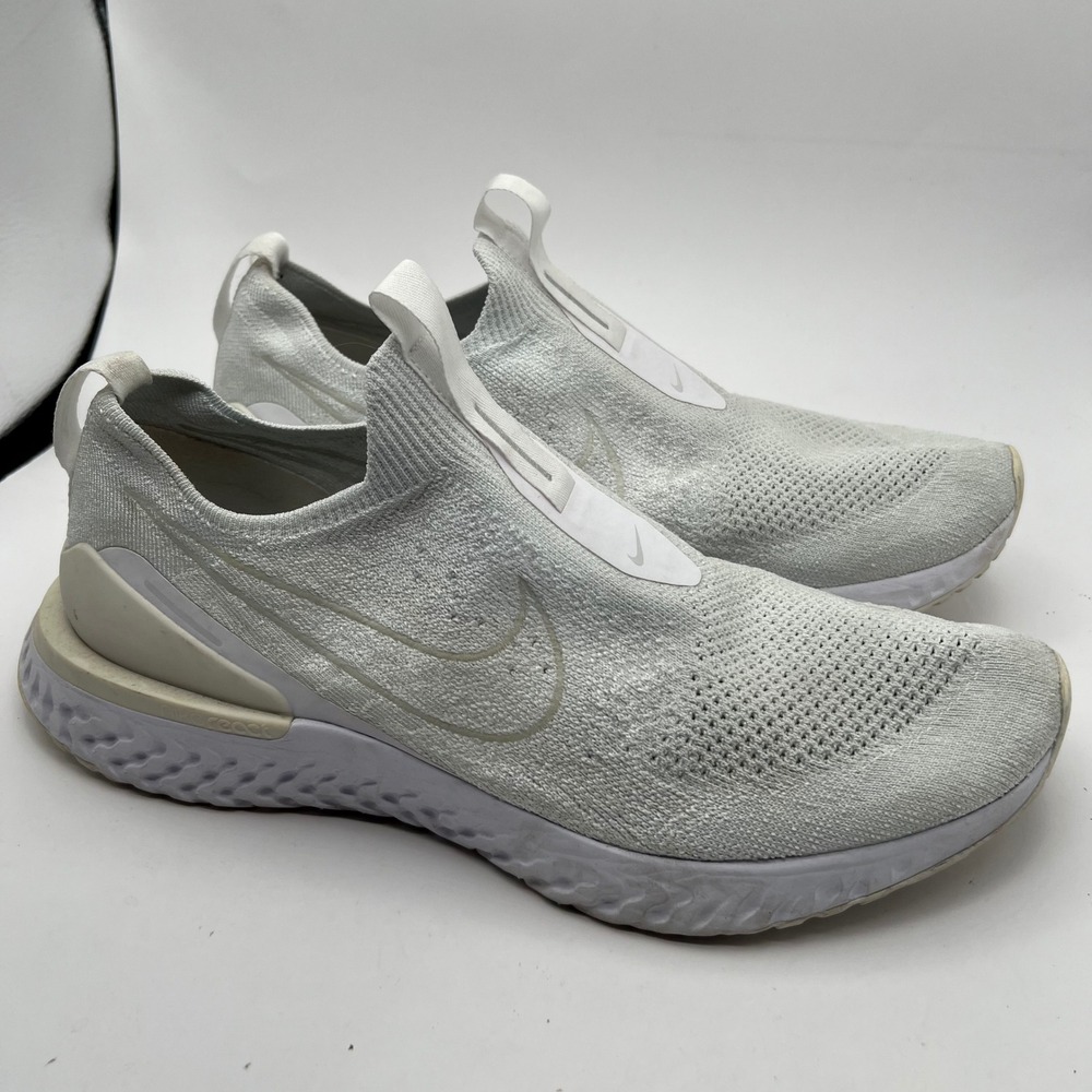 Nike Epic React Flyknit 2 White Pure Phantom Laceless Running Shoes BV0417-100